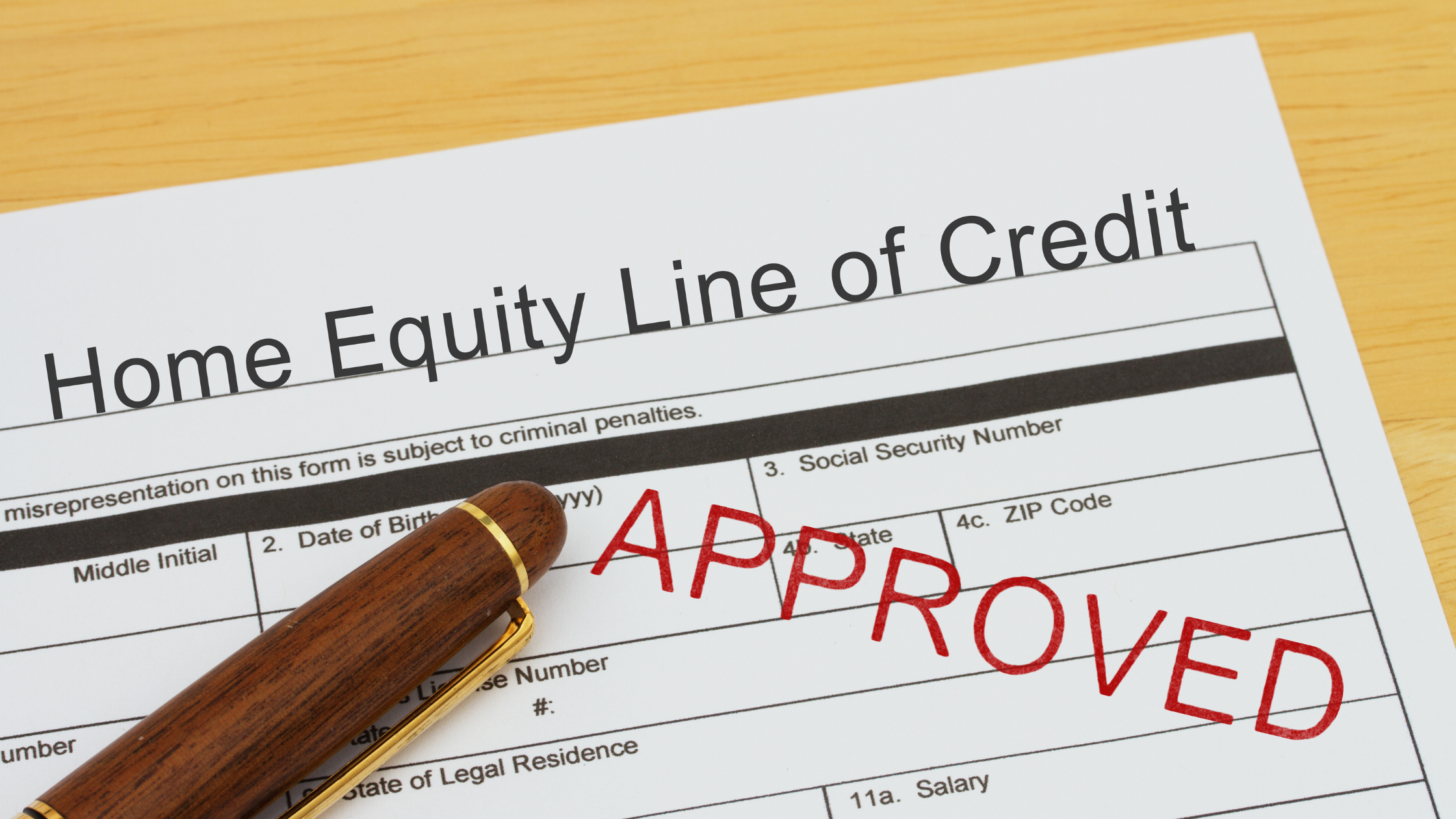 An Approved Home Equity Line of Credit Application